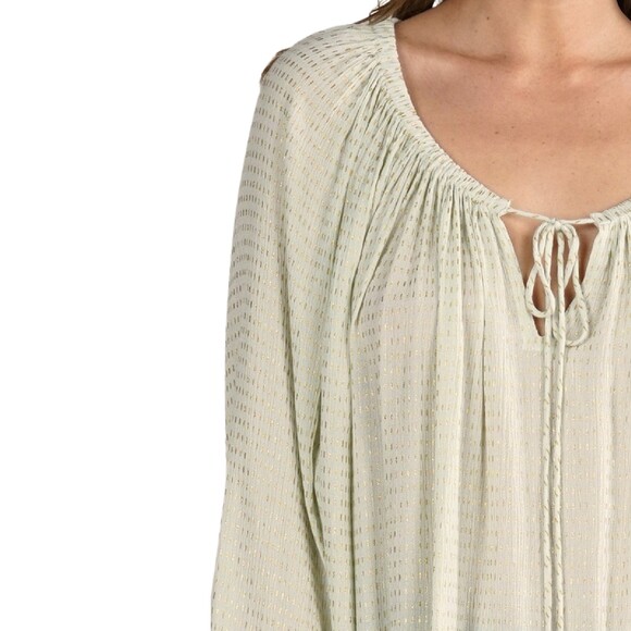 LOVESTITCH relaxed flowy blouse gold detail exaggerated sleeve size M/L - Picture 3 of 12